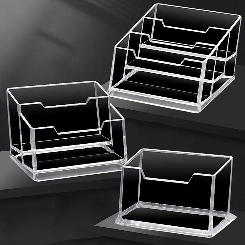 Raft transparent pentru cărți de vizită de înaltă capacitate pentru cărți de vizită de birou Cutie de depozitare puternică și robustă pentru cărți de vizită