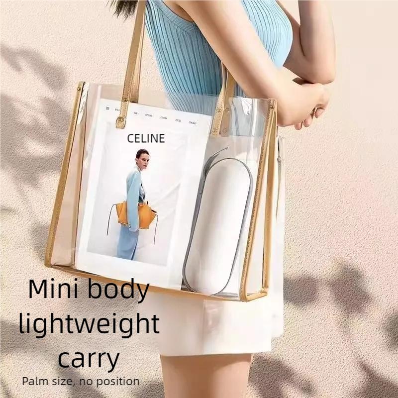 Kapselparaply Liten og Bærbar Ensfarget Solskjerm for Kvinner og Regn Dobbel Bruk Beskyttelse