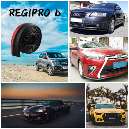 RegiProb Universal Lippe Spoiler 2.5m Gummi Auto Aufwertung Kratzschutz Flexibles Unteres Formteil (Schwarz x 1 Rolle)