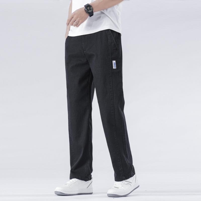 Spring and summer new Tencel slick casual pants men's loose straight wide-leg business men's trousers