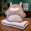 Cartoon Animal Two-in-One Pillow Blanket – Multifunctional Quilt for Home & Office, Customizable with Logo