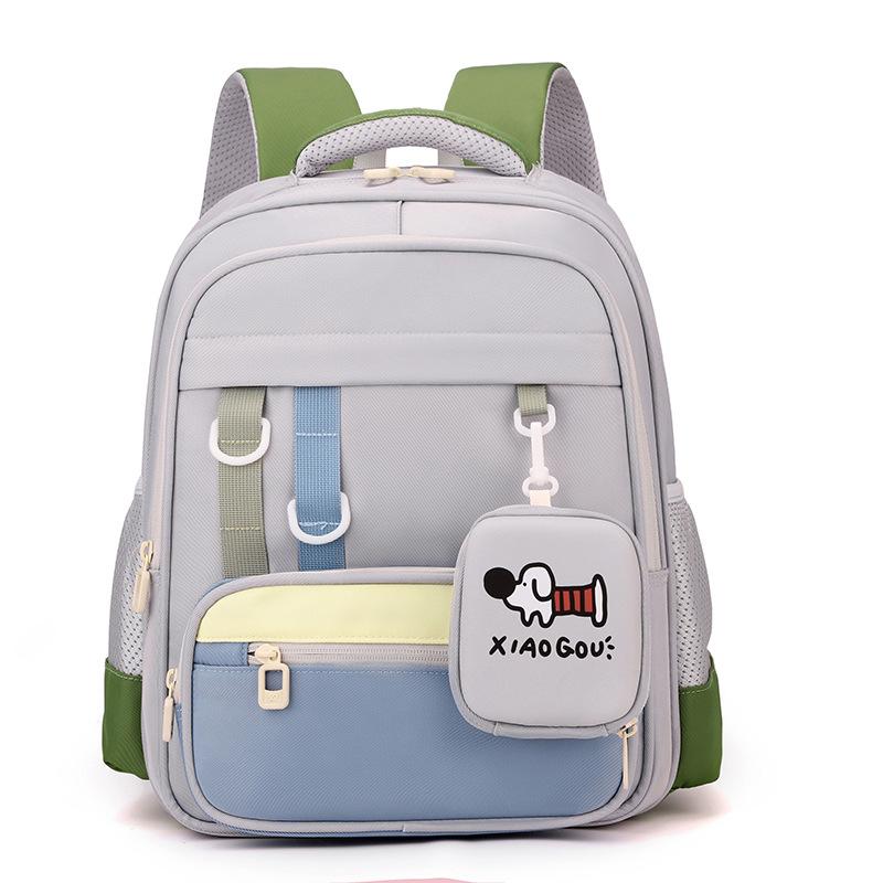 Junior high school student schoolbag third to sixth grade lightweight primary school girl high-value simple waterproof large-capacity backpack серый
