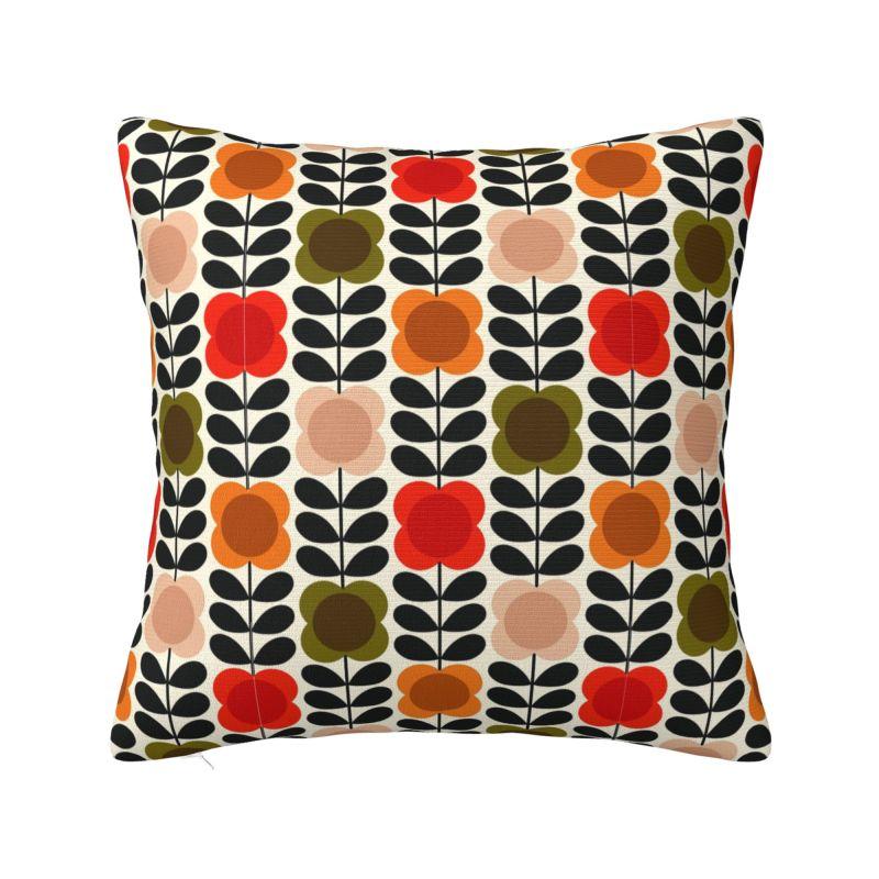 Orla Kiely Fiori Scandinavi Federa Cuscino Arredo Casa Quadrata Poliestere Stampa Double Face