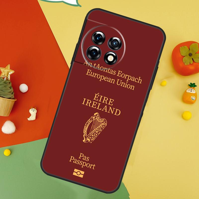 Irish Passport Ireland Flag Back Case For OnePlus 15 13R 13 13T 12 12R 11 10 10T 8T Nord CE 5 2 3 4 Lite N20 N30 Cover
