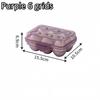Portable Egg Storage Box with Lid, Durable Plastic Anti-Collision Egg Tray, 6/15/24 Grid Space-Saving Fridge Egg Holder
