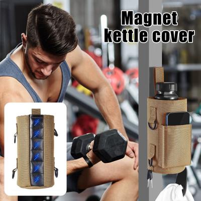 Sac de sport magnétique avec porte-bouteille et poche pour téléphone, boucle pour serviette, accessoires de sport, organisateur pour hommes et femmes