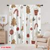 Set Of 2 Plane Printing Curtains Christmas Cookies Hot Chocolate Versatile Polyester Without Rod Sheer Made