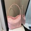 Borsa a mano in pelle scamosciata, casual, con fibbia in corda, multicolore, tracolla regolabile, tote, borsa a tracolla da lavoro, secchiello