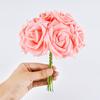 10/20Pcs Foam Glitter Artificial Flowers Fake Rose with Stem DIY Wedding Bridal Bouquet Party Centerpieces Decoration Home Decor