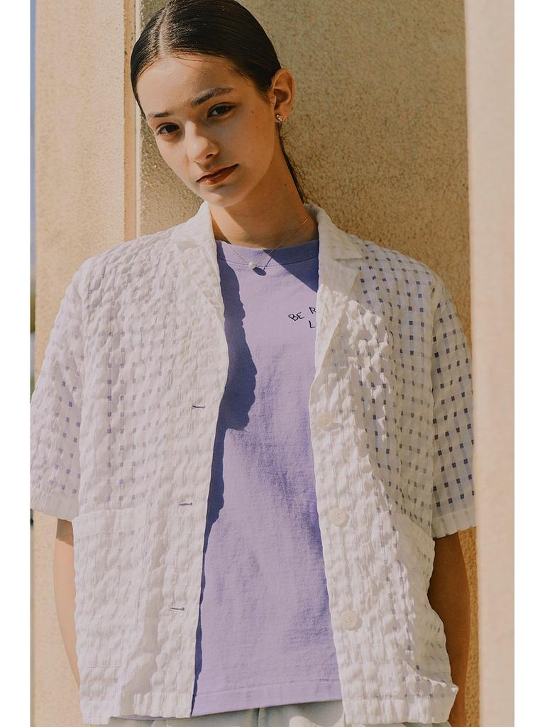 LIFE STORE by BEAMS Sheer Check Jacket Size S BMING (Sizes S-M) Women's White,