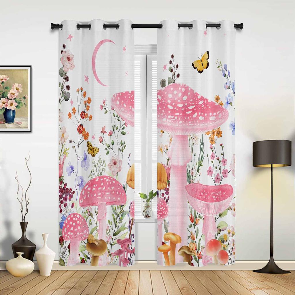 Insekten Blumen Pflanze Vintage Schmetterling Vorhänge für Schlafzimmer Wohnzimmer Vorhänge Küche Kinderzimmer Fenstervorhang Heimdeko