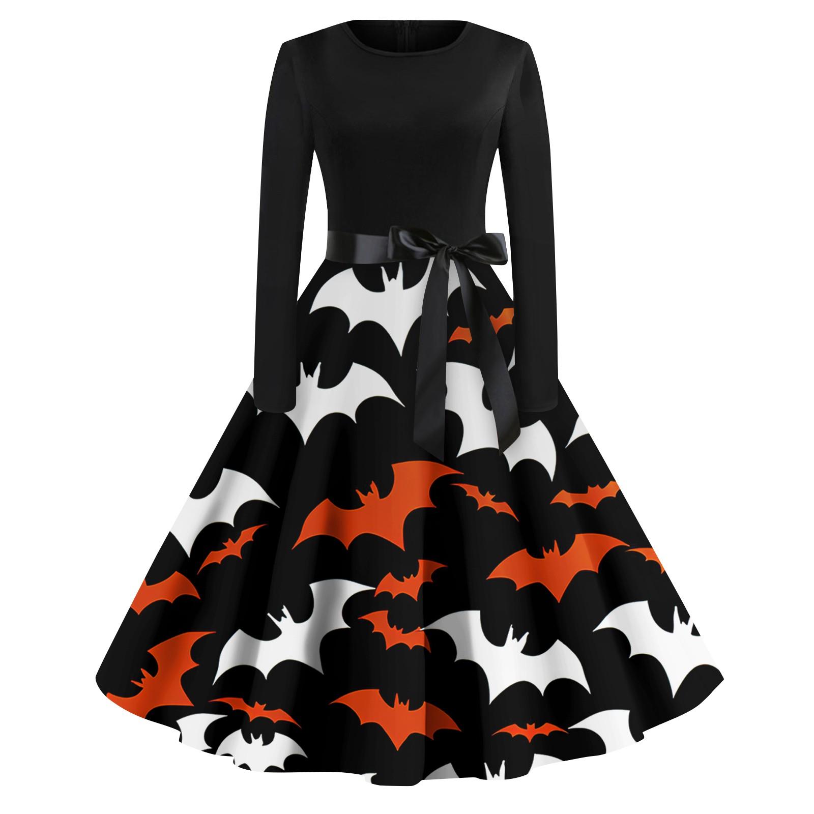 

Женское повседневное модное платье с длинным рукавом и принтом, вечернее повседневное платье с круглым вырезом XL белый