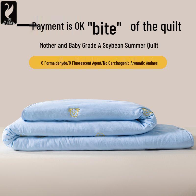 

Soybean Fiber Summer Quilt - Lightweight, Washable, for Dorm or Home, Single/Double Size 100*150 Nap Quilt