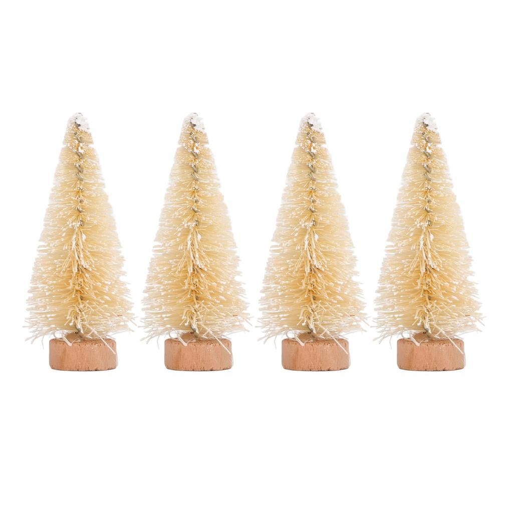 24PCS Mini Christmas Tree Artificial Christmas Tree with Wooden Base Christmas Table Decoration