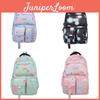 Nylon Double Shoulder Backpack For Teens With Colored Spotted Cherry Pattern For School Use