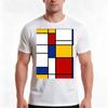 De Stijl 2 Mondrian Inspired Tshirt Summer Casual Cotton Tee Oversized Streetwear Tops Vintage Graphic Print 100 Cotton