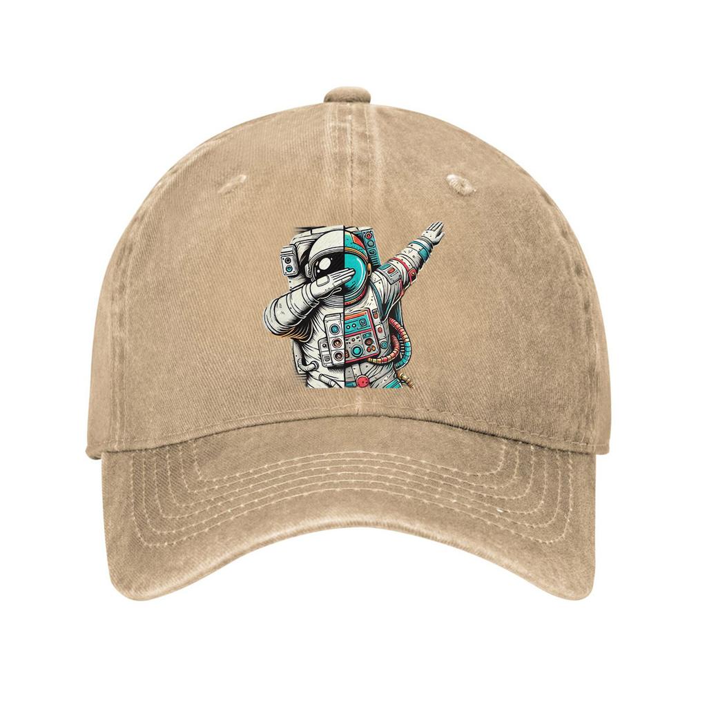 Dabbing Astronaut Baseball Cap Unisex Cotton Adjustable Dad Hat Space Graphic Casual Sun Protection