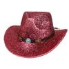 Glitzerndes Cowboyhut Unisex Westernstil Breiter Rand Fedora Hut für Party Festival Cosplay