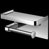 Polished Stainless Steel Toilet Paper Holder with Phone Shelf