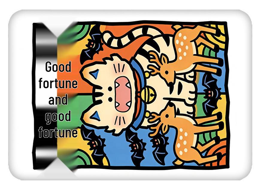 

Yunnan Cultural Heritage Tile Cat Refrigerator Magnet - Soft Rectangular Metal Decoration