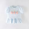 Flower Decoration Children's Skirt Style Fashionable Short Sleeve T-shirt