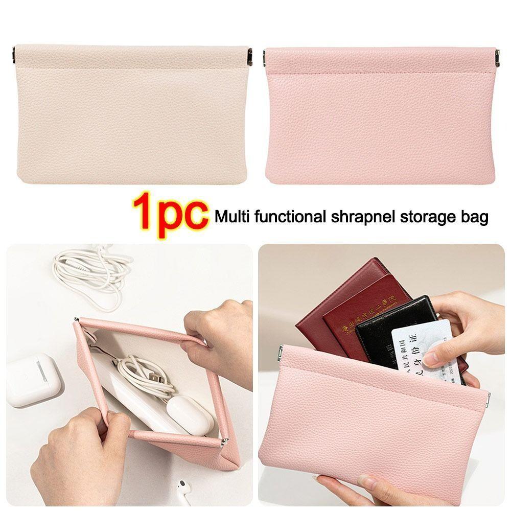 New Automatic Closure PU Leather Long Wallet Waterproof Large Capacity Coin Purse Cosmetic Bag Women