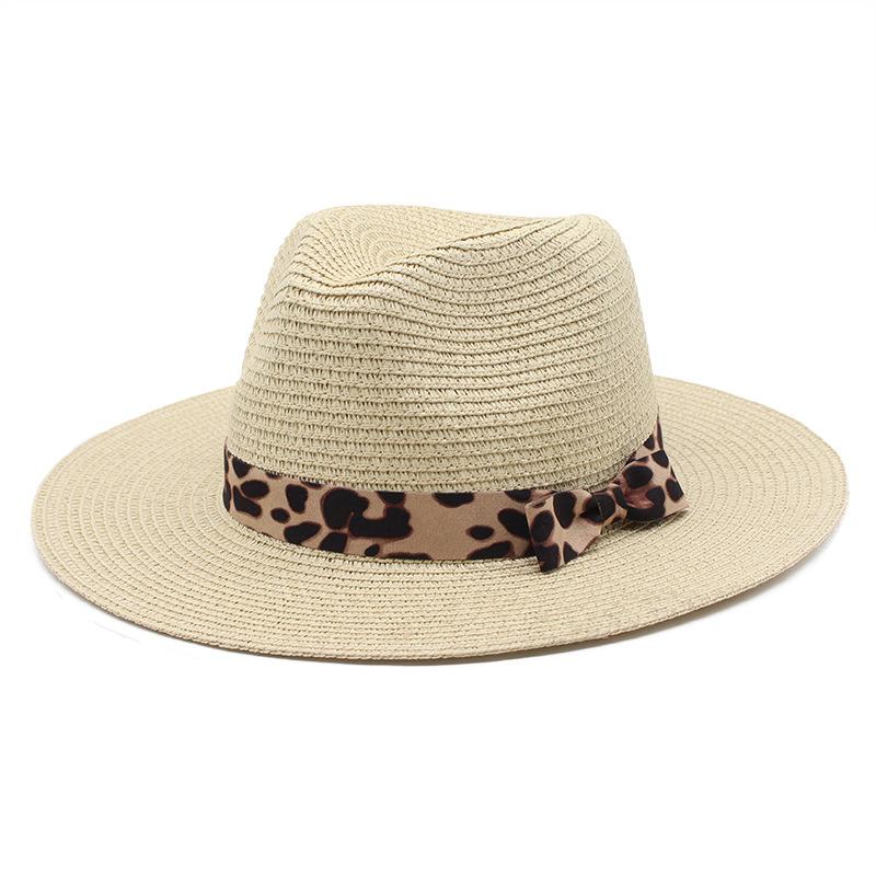 Spring/Summer Panama Hat Yellow Belt Accessories Straw Top Hat Beach Breathable Casual Jazz Hat Straw Hat