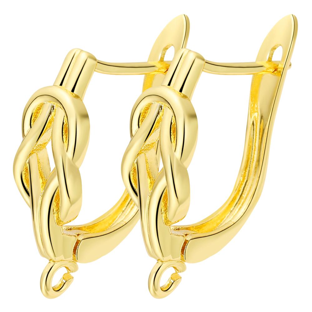 Juya 2 4 Pcs/Lot DIY Anti-Allergy Gold Silver Plated Schwenzy Fastener Ear Wire Hooks Women Earrings Accessories Supplies