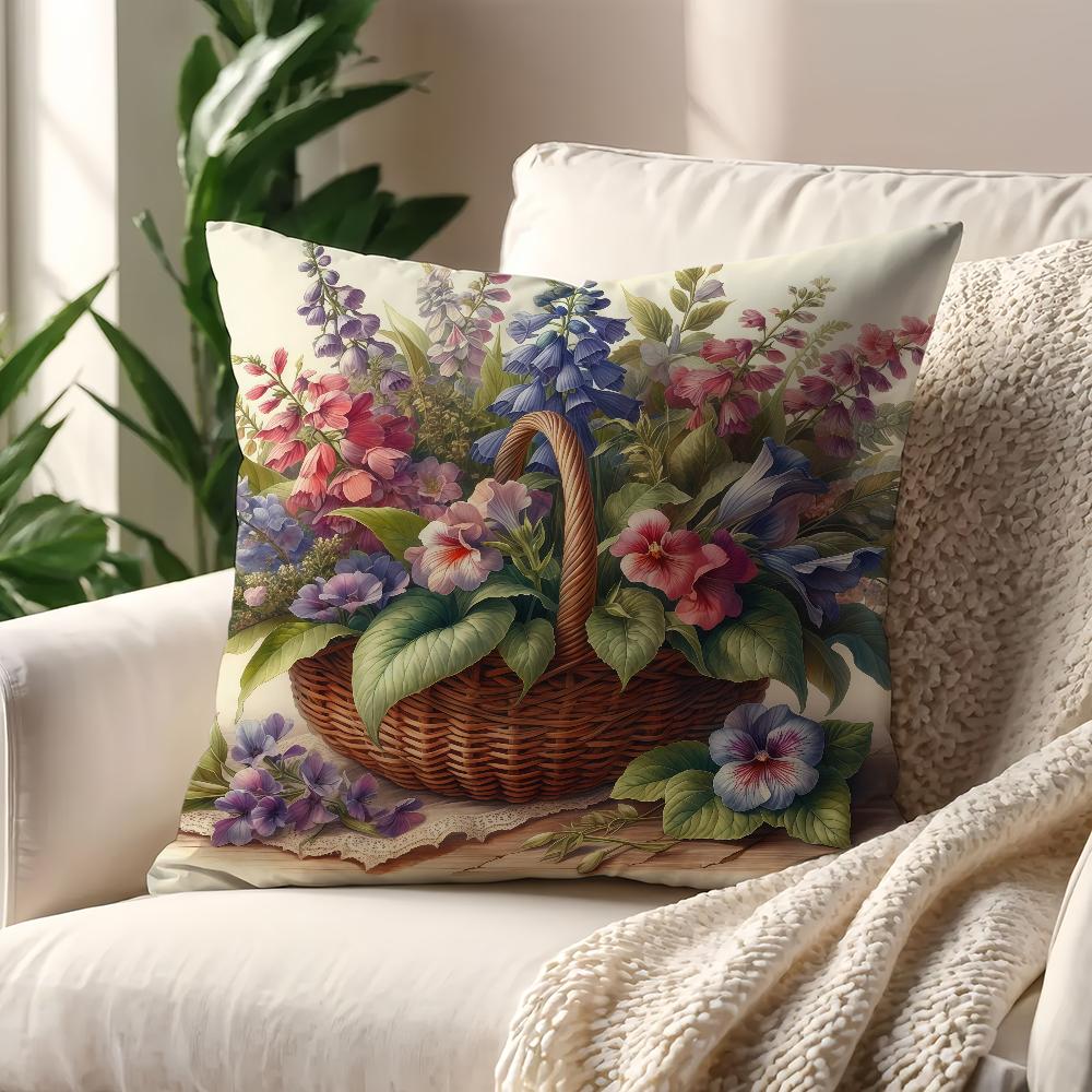 Lebendige pastellfarbene Blumen Kissenbezug Für Kissen Druck Sofa Dekoration Wohnraum Café Büro Nordische Schlichtheit