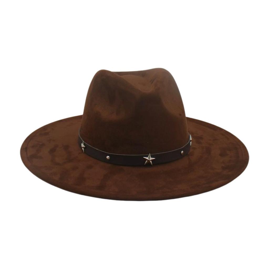 Simple Suede Premium Hepburn Cowboy Hat Top Hat