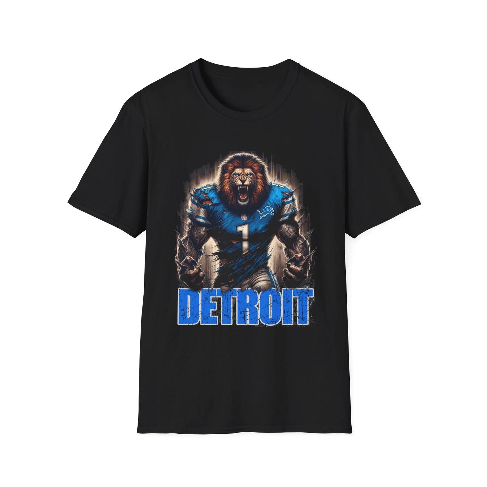 Detroit Lions scary Mash-Up T-Shirt - Unique NFL Fan Apparel XXXL