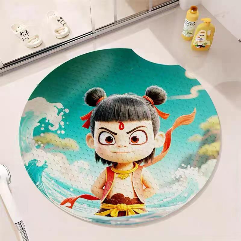 Children's Non-slip Cartoon Bathroom Mat with Suction Cups