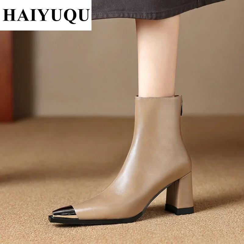 Sexy Pointed Toe Ankle Women Boots Brand Luxury High Heels Shoes  New Winter Leather Goth Gladiator Pumps Chelsea Botines