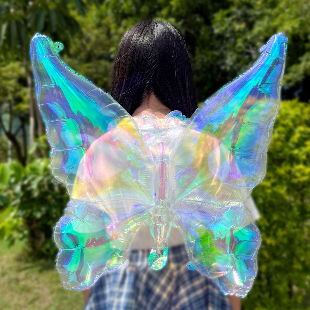 Iridescent Fairy Butterfly Wings Balloon for Children’s Night Market Decorations