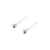 S999 Pure Silver Round Stud Earrings for Women - High-End Cartilage and Ear Piercing Needles to Prevent Clogging