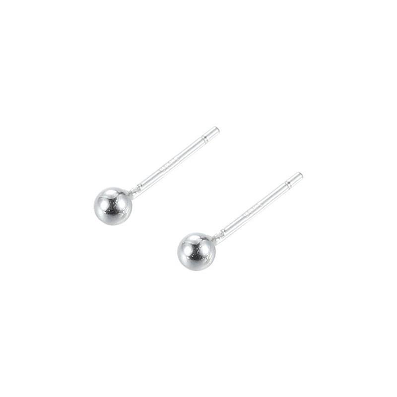 S999 Pure Silver Round Stud Earrings for Women - High-End Cartilage and Ear Piercing Needles to Prevent Clogging
