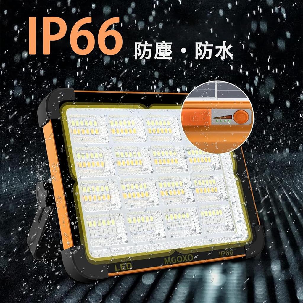 LBFXQ Floodlight, LED 16000mAH200W15000lm Work Light, 5 Lighting Modes, IP66 Waterproof, Solar-PoweredType-C Charging, Magnetic Design, Foldable