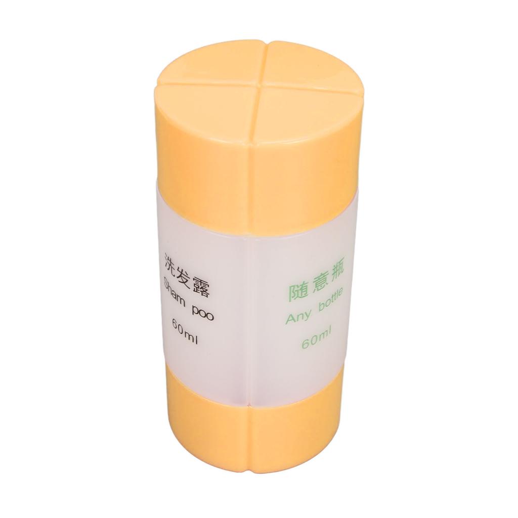 4 In 1 Travel Dispenser Orange Strong Plastic Small Light Portable Shower Bottle for Shampoo Lotion Toiletries Soap
