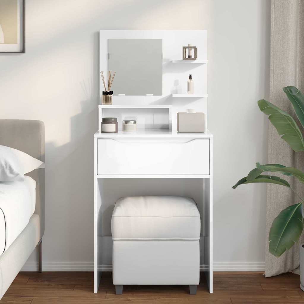Bedroom Vanity Tables High Gloss White 80 x 39.6 x 135 cm