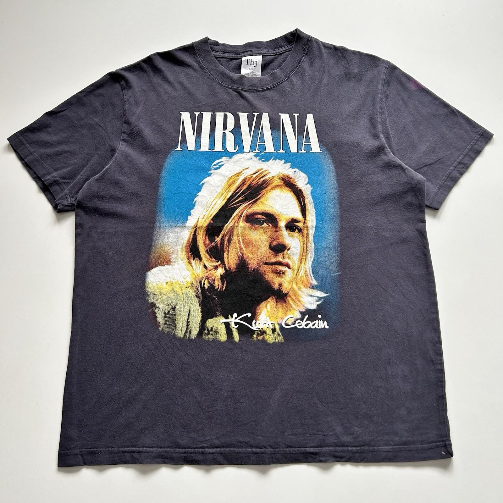 Vintage Kurt Cobain Shirt Mens Size Large Nirvana Memorial Band Tee Graphic Rare Unisex T-Shirt M