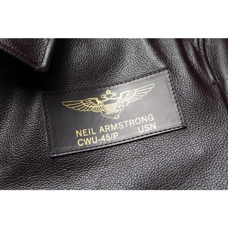 Chinese Size Vintage Brown First Layer Cowhide High Waisted Men Leather Jacket 45P Flight Coat Lapel Short Leather Jackets Pilot Jacket