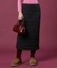 Collet Thick Padded Warmth Quilted Embroidered Long Skirt [Black]