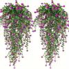 3pcs, Artificial Hanging Plants Fake Hanging Plant Faux Eucalyptus Leaf Greenery Vine Outdoor UV Resistant Plastic Plants