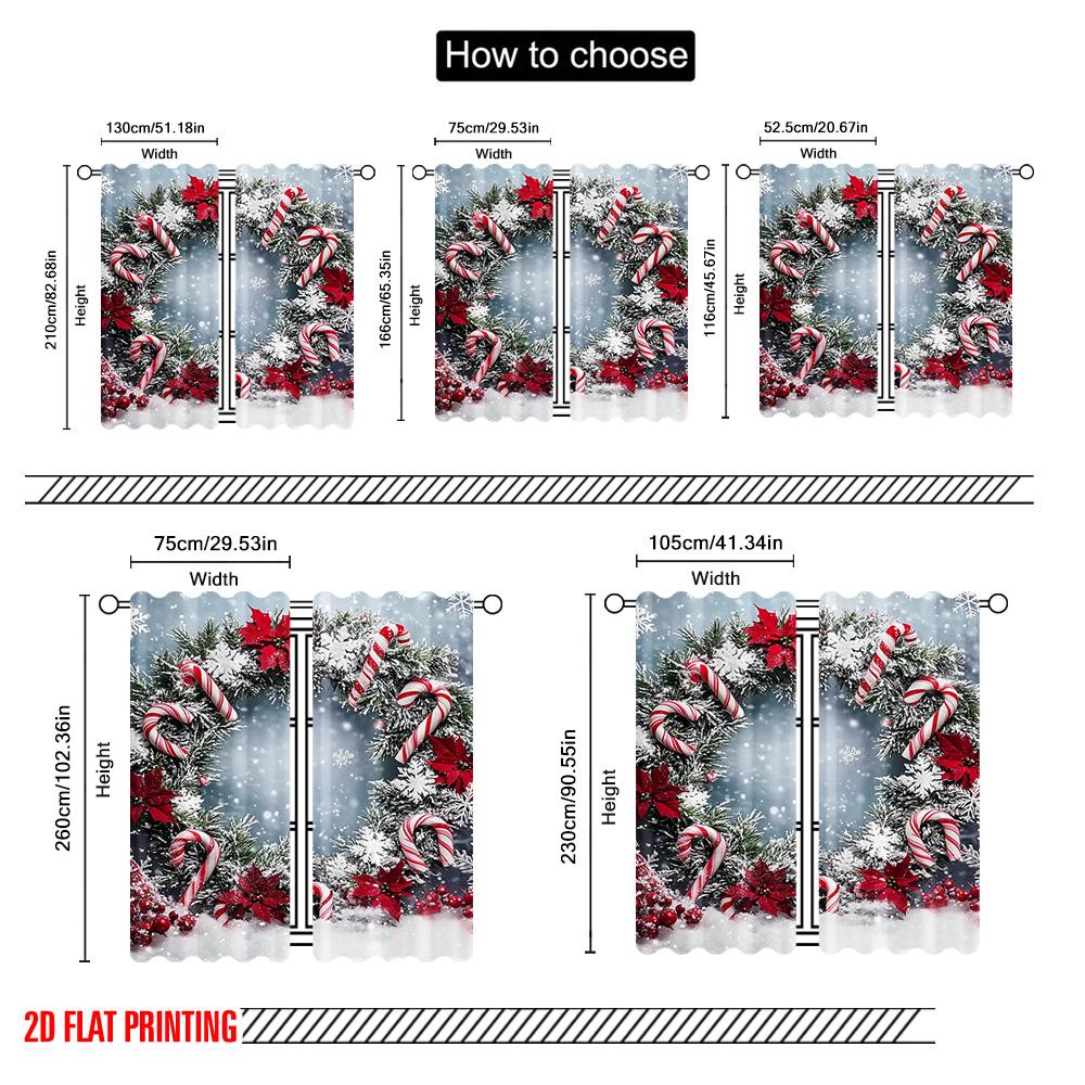 2pcs 2D flat printing Merry Christmas Drapes Snow candy bar Versatile Polyester Fabric Without Electricity Birthday Party for
