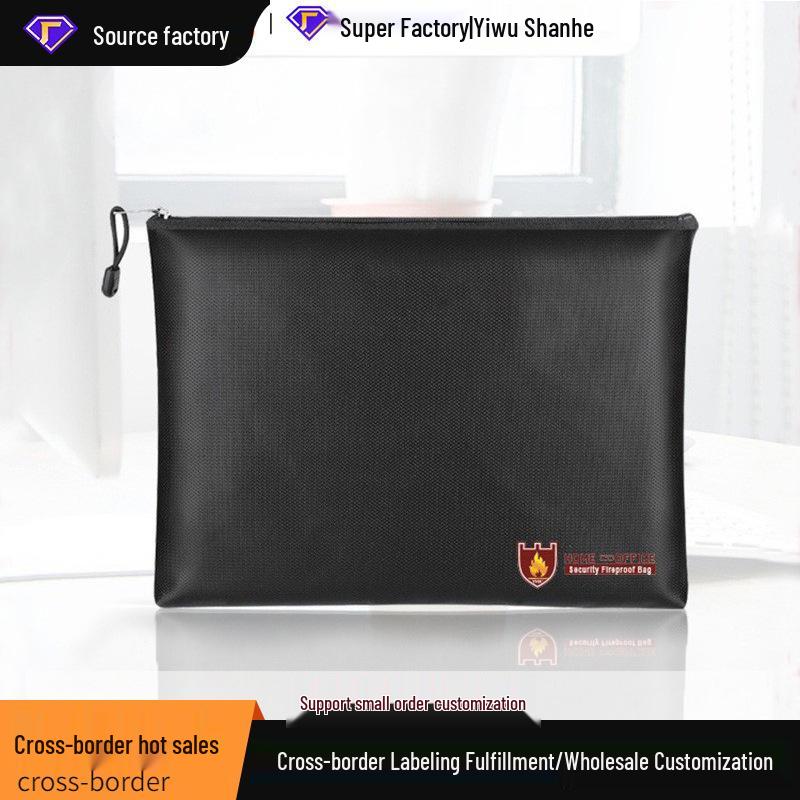 Fireproof, Waterproof Multi-Functional Document Bag - Large Capacity, ID & Card Holder
