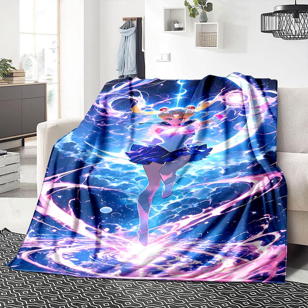 1Pc Moonlit Sailor Princess Blanket For Couch Bed Plush Cozy Fuzzy Blanket Super Soft Warm Blankets For Fall And Winter 0918242