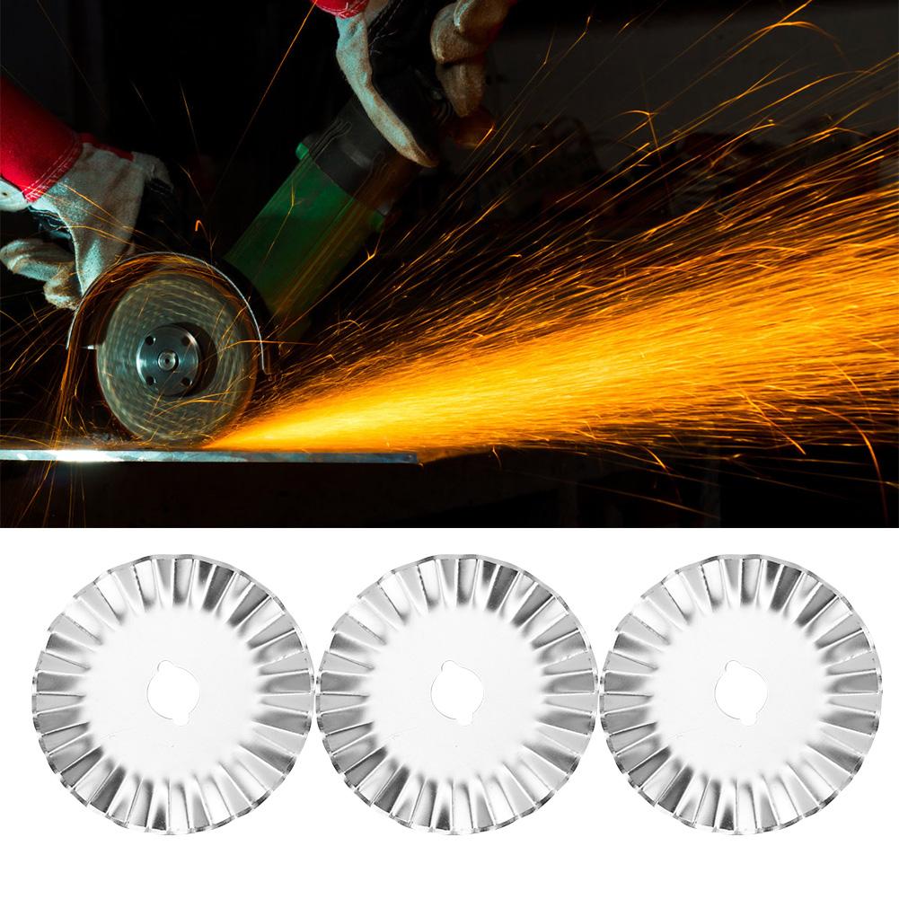 5 ST 45 mm Vågig Roterande Skärklinga för Patchwork Läder Tyg Pappersskärning