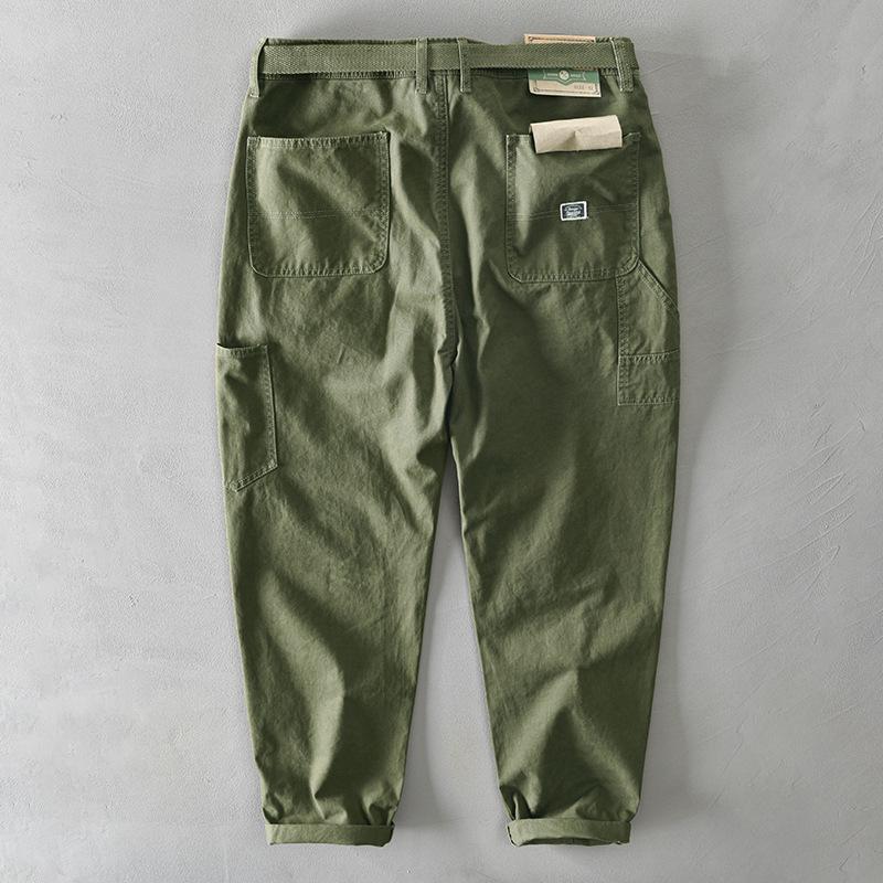 Z329 Men's Multi-Pocket Cotton Work Pants - Autumn/Winter Japanese Casual Style