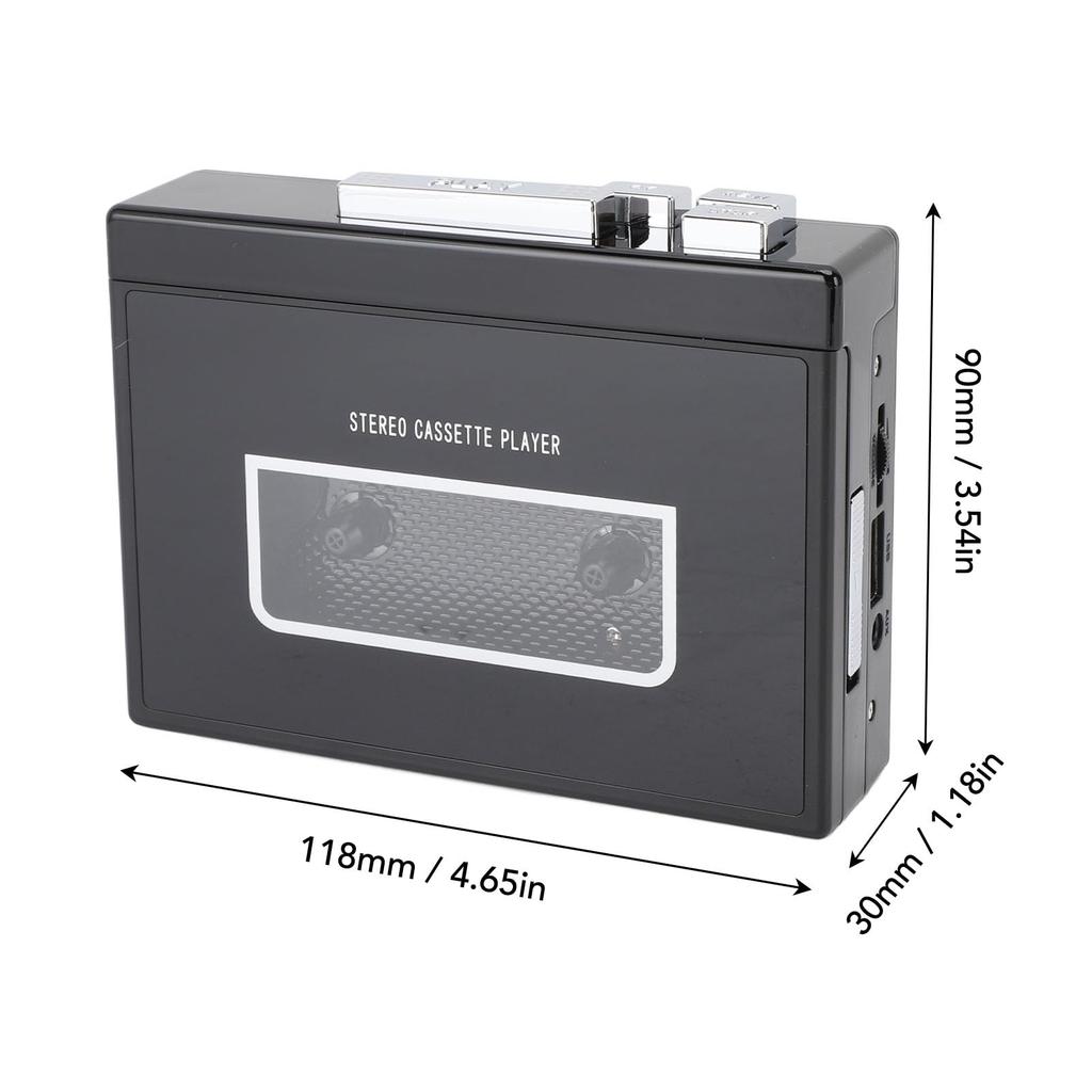 Portable Walkman Cassette Player with Automatic MP3 Stereo FM Ideal for Travel Reverse, Converter, Sound, 5.0, Radio, 3.5mm Jack, (B)