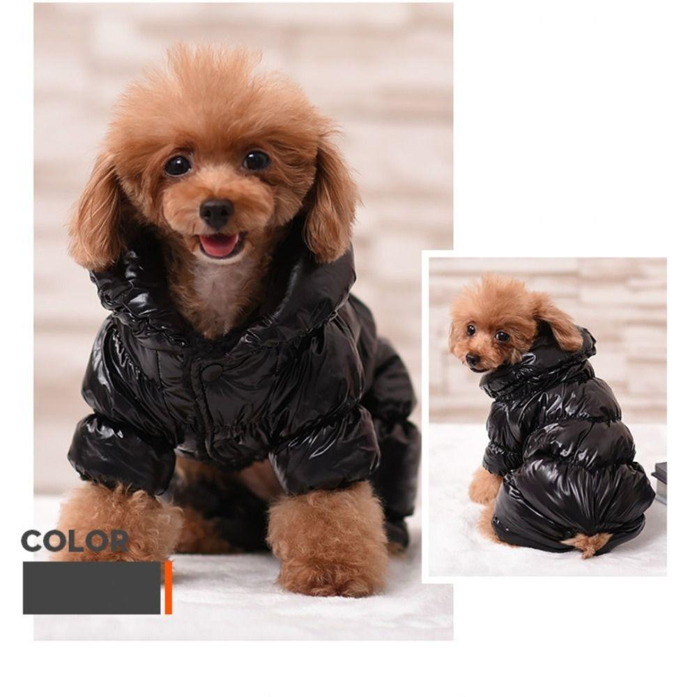 Dog Cat Pet Clothing Waterproof Clothes Faux Leather Down Jacket Pet Supplies Thicken Warm Puppy Coat Autumn and Winter Gift